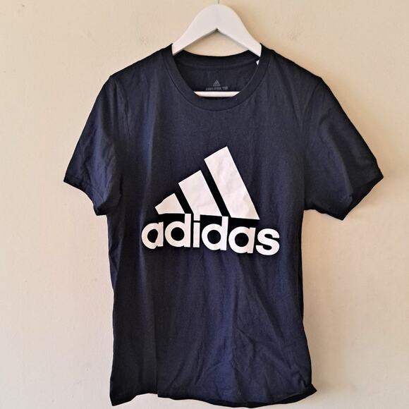 Adidas Navy & White Active / Athletic Logo Tee Shirt - Size S - Picture 2 of 8